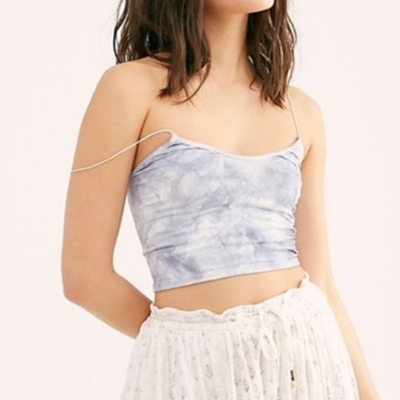 Free People Brami Washed Blue Grey Tie Dye Tank - Picture 2 of 6